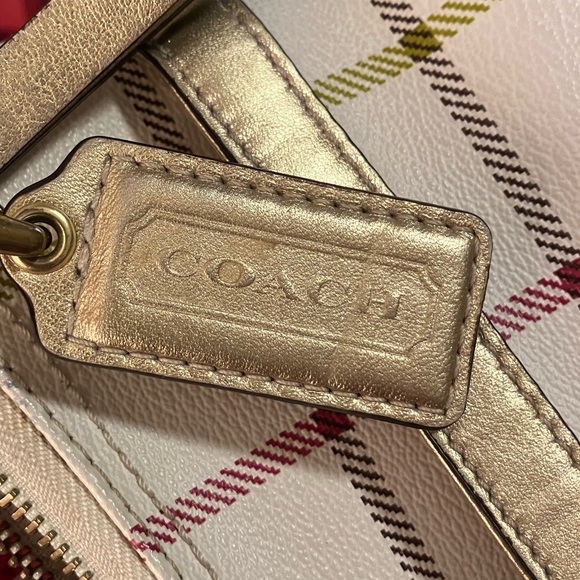 Coach Peyton Tattersall Cross Body File Bag Multicolor - Picture 3 of 5